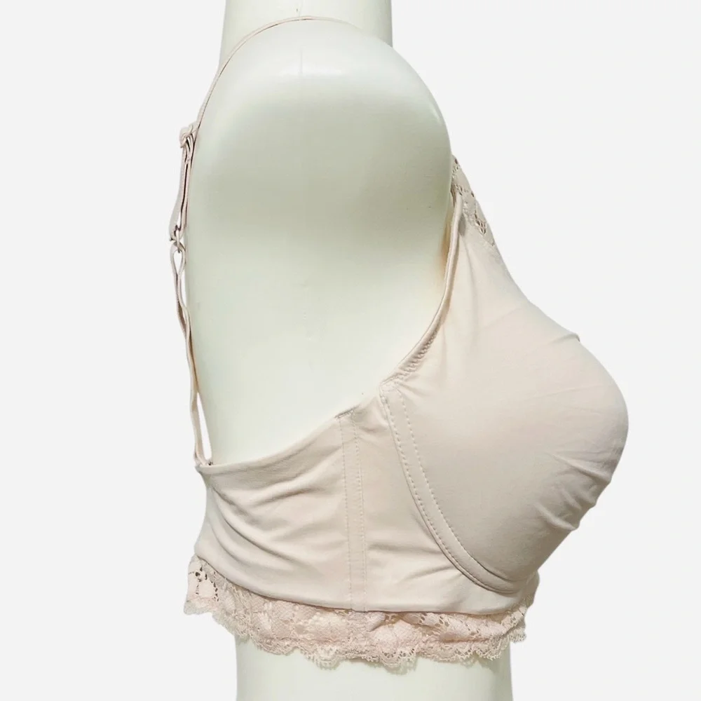 Maidenform Pure Comfort Lace Bralette, Our Best Longline Bralette Pink Size 36D